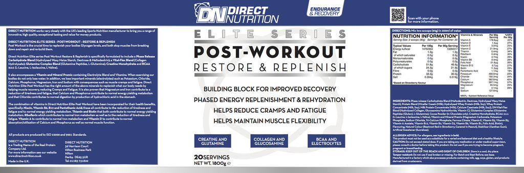 Elite Post Workout Label