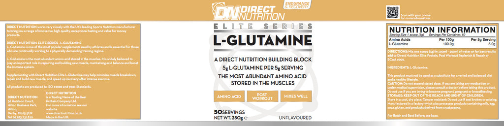 Elite L-Glutamine Label
